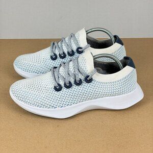 Allbirds Tree Dasher Athletic Running Shoes Womens 8.5 White Blue Mesh Knit